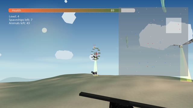 Level 4: UFO hit while lifting a cow